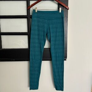Beyond Yoga Hype Full Length Yoga Leggings Teal Stripe Size Medium